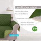 U-NICE HOME Large Sofa Cover Reversible Couch Cover, Huntergreen/Sage | - Image 4