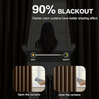 Brown Blackout Pinch Pleated 60 Inch Wide Curtains 60 x 95, Noise Cancelling - Image 3