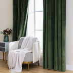 MIULEE Velvet Curtains 52x96 inches 2 Panels Olive Green Blackout Curtains | - Image 7