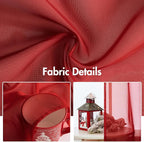 MIULEE 2 Panels Red Sheer Christmas Window Curtains 54 X 96 Inches | Solid Color - Image 4