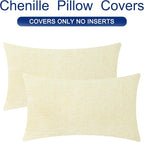 CaliTime Decorative Couch Throw Pillow Covers 26 X 16 Inches Beige | Pack of 2 - Image 6