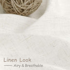 Extra Wide Beige White Curtains 96 Inches Long - Image 4