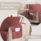 Quilted Red Sofa Slipcovers - Image 5