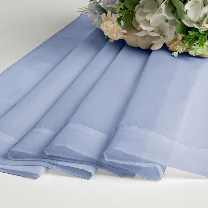 Denim Blue Sheer Curtains 90 Inches Long 2 Panels, Voile Rod Pocket Light - Image 9