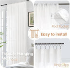 BGment White Linen Curtains 54 Inch Length - Image 6