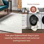 nuLOOM Amy White Trellis Washable Runner Rug - Image 2