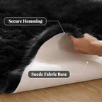 ORINOVA Black Fuzzy Living Room Washable Area Rugs - Image 2