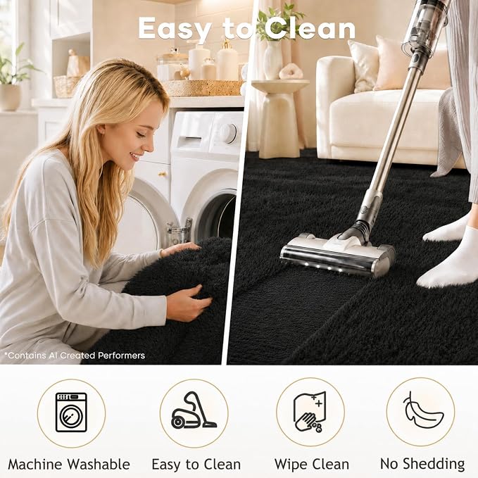Ophanie Runner Rug for Hallway, 3x6 Washable Non-Slip Fluffy Soft Bedside Rugs - Image 3