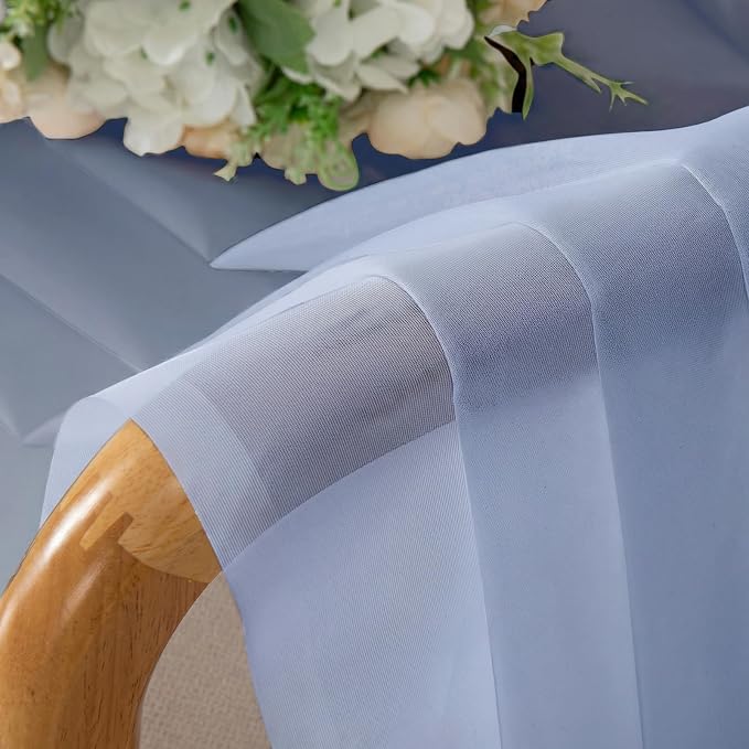 Denim Blue Sheer Curtains 72 Inches Long 2 Panels, Rod Pocket Light Filtering - Image 8