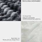 50x60 Inches Ultra-Soft Fuzzy Faux Fur Plush Throw Blanket - Image 3
