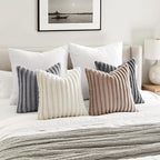 MIULEE Faux Fur Plush Decorative Throw Pillow Covers 18x18, Soft Boho Farmhouse - Image 6