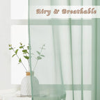NICETOWN Sage Green Sheer 120 inch Long Curtains Voile Textured, Grommet Soft - Image 4