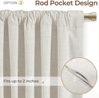 INOVADAY Extra Wide 100% Blackout Linen Curtains - Image 3
