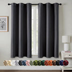 MIULEE Blackout Curtains for Bedroom 2 Panels 40 x 54 Inch Long Dark Grey | by MIULEE