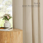 NICETOWN Thick Linen Blend Curtains Flax Textured - Image 6