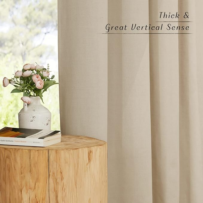 NICETOWN Rustic Linen 144 inch Long Curtains - Image 6