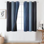 Navy Blue and Black Ombre Blackout Curtains by ESTELARTEXTILER