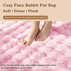 Pink Rabbit Plush Rug 4'x6', Fluffy Shaggy Area Rug - Image 4