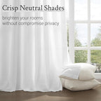 Topfinel Beige White Pinch Pleated Linen Curtains 63 Inch Length 2 Panels - Image 4