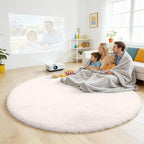 OLANLY Ivory Round Rugs for Bedroom - Image 3