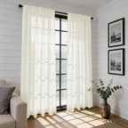 SpaceDresser Check Sheer Curtains 96 Inches Long - Image 6