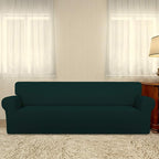 PureFit Stretch Couch Covers for Sofa 4 Seater Slipcovers Deep Teal | 1-Piece - Image 2