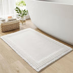 RESARE Waffle Bath Mat for Bathroom, Non Slip Bathroom Rugs 20"x32" White | by Resare