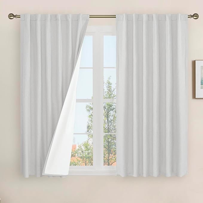 40 Inch Linen Blackout Curtains by LAMIT