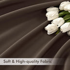 MIULEE Chocolate Brown Back Tab Blackout Curtains 52x120 Inch 2 Panels Set | - Image 6