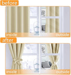 Blackout Curtains for Bedroom, Light Beige, 38 x 72 Inch, 2 Panels | Light - Image 4
