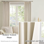Pinch Pleated Curtains 105 Inches Long, Memory Shape Room Darkening Soundproof - Image 4
