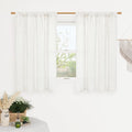 Light Filtering Ivory White Linen Curtains 45 Inches Long by LAMIT