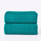 BEDELITE Ribbed Jacquard Ocean Blue King Size Blankets - Image 9
