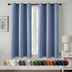MIULEE Blackout Curtains for Bedroom 2 Panels 40 x 45 Inch Long Denim Blue | by MIULEE