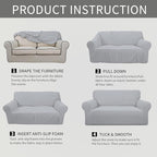 Easy-Going Stretch Oversized Sofa Couch Slipcover Washable Silver Gray | - Image 8