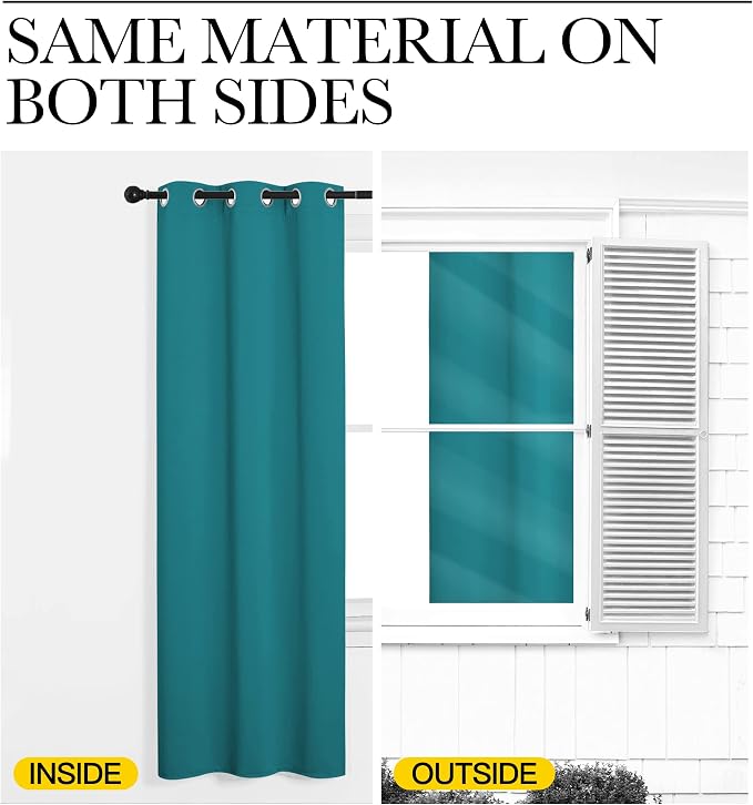 NICETOWN Room Darkening Curtains 48 inch Length 2 Panels, Thermal Insulated - Image 6