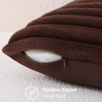 decorUhome Fall Faux Fur Throw Pillow Covers 20x20 Set of 2 Dark Brown | - Image 8