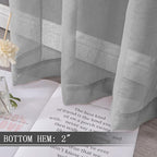 Tollpiz Sheer Curtains Linen Textured Bedroom Curtain Sheers Light Filtering - Image 4