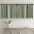 MIULEE Set of 4 Sage Green 45 Inch Short Blackout Kitchen Window Curtains | by MIULEE