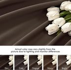 MIULEE Chocolate Brown Back Tab Blackout Curtains 52"x72" Long 2 Panels Set | - Image 8