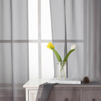 Grey Sheer Curtains 63 Inch Long 2 Panels, Elegant Voile Drapes - Image 9