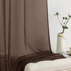 MIULEE Chocolate Brown Sheer Curtains 54 X 72 Inches, 2 Panels | Voile Drapes - Image 4