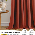 MIULEE Fall Blackout Curtains for Bedroom 2 Panel 40"x84" Long Burnt Orange | - Image 5
