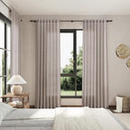 Brownish Grey Linen Curtains for Living Room 80 Inch Length Back Tab Light - Image 7