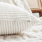 Fancy Homi 2 Packs Cream White Samll Decorative Throw Pillow Covers 14x14 Inch - Image 4