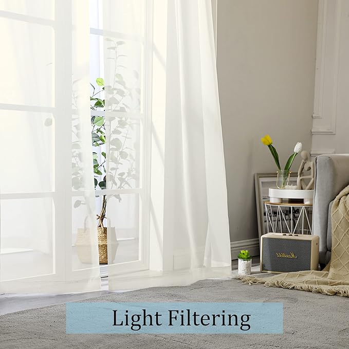 Sheer Curtains 96 Inch Length, Elegant Sheer Curtains - Image 3