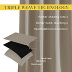 NICETOWN Blackout Taupe Curtains & Drapes 90 inches Long - Image 4