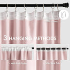 MIULEE Light Pink Back Tab Blackout Curtains 52x96 Inch Long 2 Panels Set | Rod - Image 3