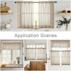 Taupe Valances for Windows, Taupe Sheer Curtains 14 Inch Length 2 Pack Kitchen - Image 6