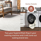 nuLOOM Nia White Geometric Washable Runner Rug - Image 3